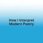 How I Interpret Modern Poetry