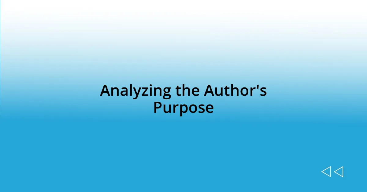 Analyzing the Author